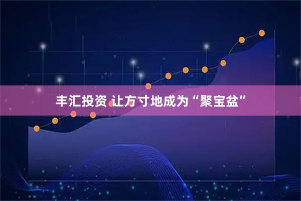 丰汇投资 让方寸地成为“聚宝盆”
