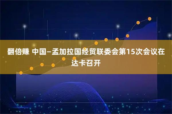 翻倍赚 中国—孟加拉国经贸联委会第15次会议在达卡召开